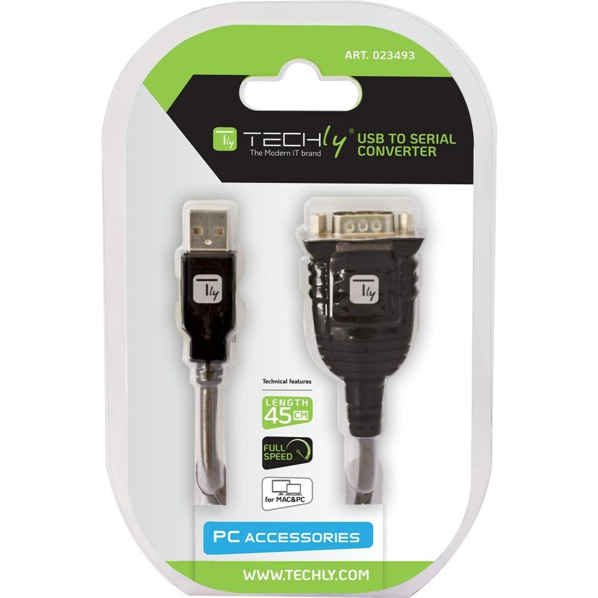 USB uz Sērijas Porta Adapteris Techly IDATA USB-SER-2T 45 cm